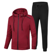 Мужской Двойка комплект Для мужчин черный коедит новые осенние супер большой черного и серого цвета, на молнии, с капюшоном очень большой Размеры L-5XL 6XL 7XL 8XL