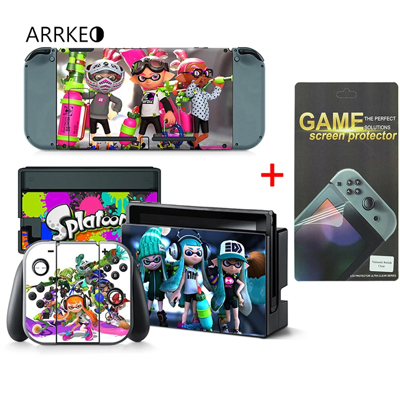 Виниловая наклейка ARRKEO Splatoon 2 Защитная пленка для Nintendo Switch на кожу консоль NS