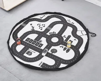 

Portable Toy Organizer Storage Bag Kid Play Mat Large Durable Home Decor Adventure Racing Round kids Crawling Rug Carpet Blanket