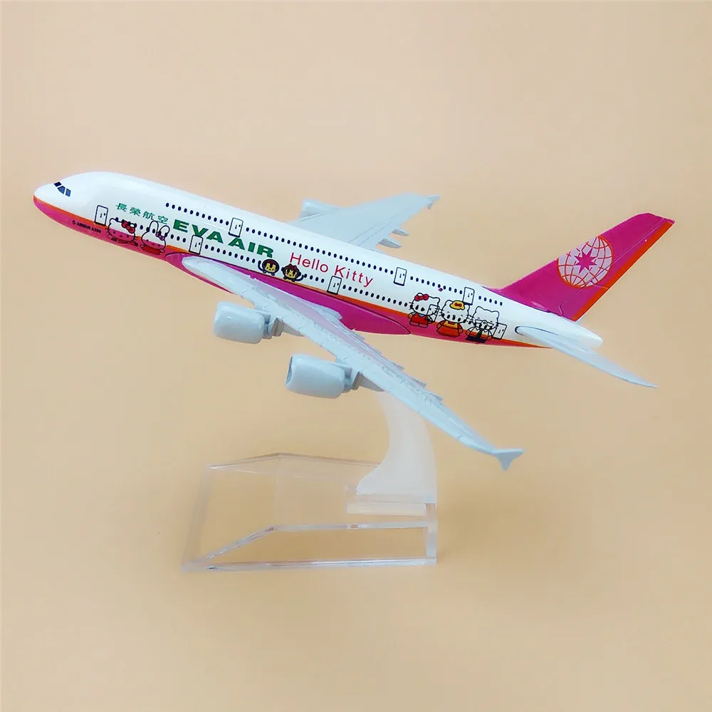 16 см Тайвань ЕВА воздушный розовый рисунок Hello Kitty Airways Airbus 380 A380 Airlines