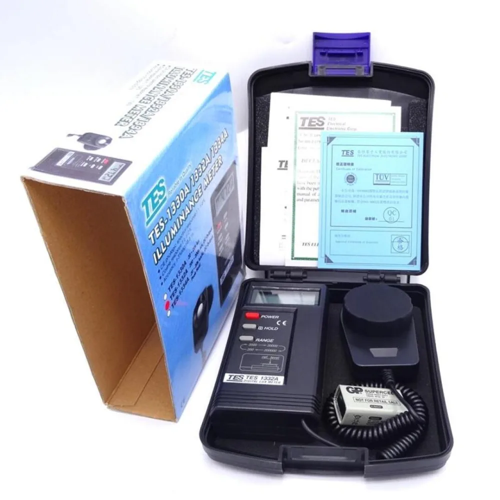  TES-1332A Digital Lux Light Meter Photometer Portable Thermometer