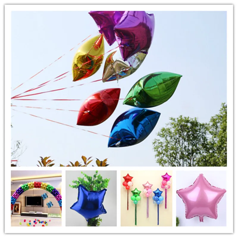 

5Pcs 10inch Helium Balloon Star Aluminum Foil Balloons Inflatable Birthday Baloon Wedding Party Decoration Ball 5Z