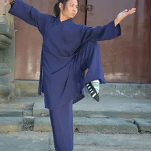 Wudang даосская форма для кунгфу Тай Чи халат шаолин одеяния буддийских монахов Кунг Фу льняной комплект ушу боевые искусства костюм