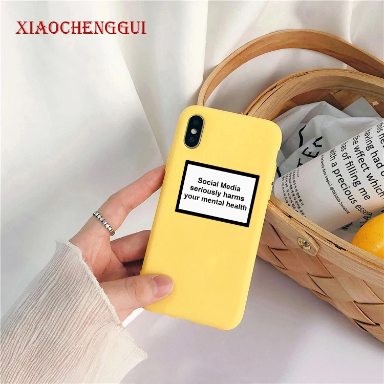 

Social Media seriously harms your mental health phone case for iPhone X XR XS MAX 5S SE 6 6s 7 8 plus Soft Silicone Back Cover