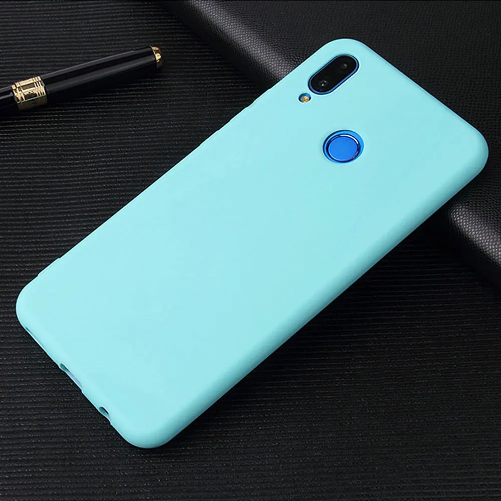 Candy Color Phone Case For Huawei Honor P20 lite 8x 7c 9 10 Lite Simple Y9 Y6 Y5 For Honor 7C 7A Pro 8C P Smart Fashion Cover - Цвет: Green