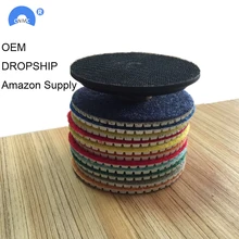 

OEM LOGO print4 5 6 7 inch best stone polishing pad set dropship service avaliable AMAZON supply