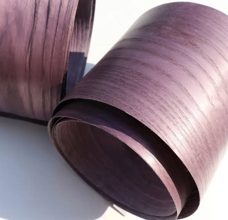 

2pcs Length:2.5Meters Width:20mm Thickness:0.25mm Dyeing Purple Wood Veneer