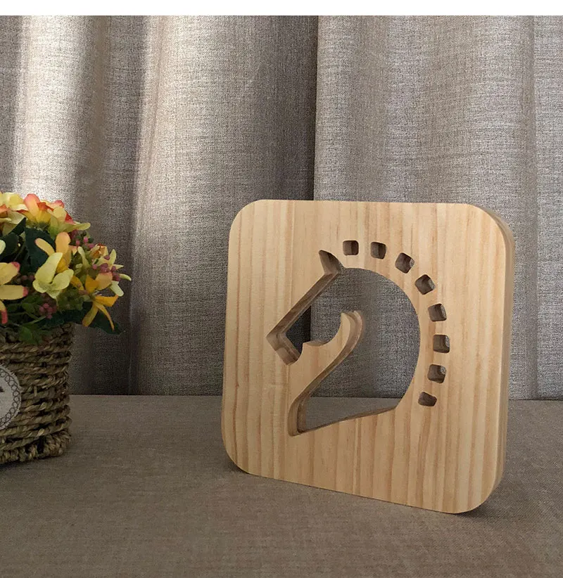 3D Wooden Lamp Creaitive Night Light Horse Shape Decorative Night Lamp USB Table Desk Lamp LED Lighting Gift LED Decor Lamp (2)