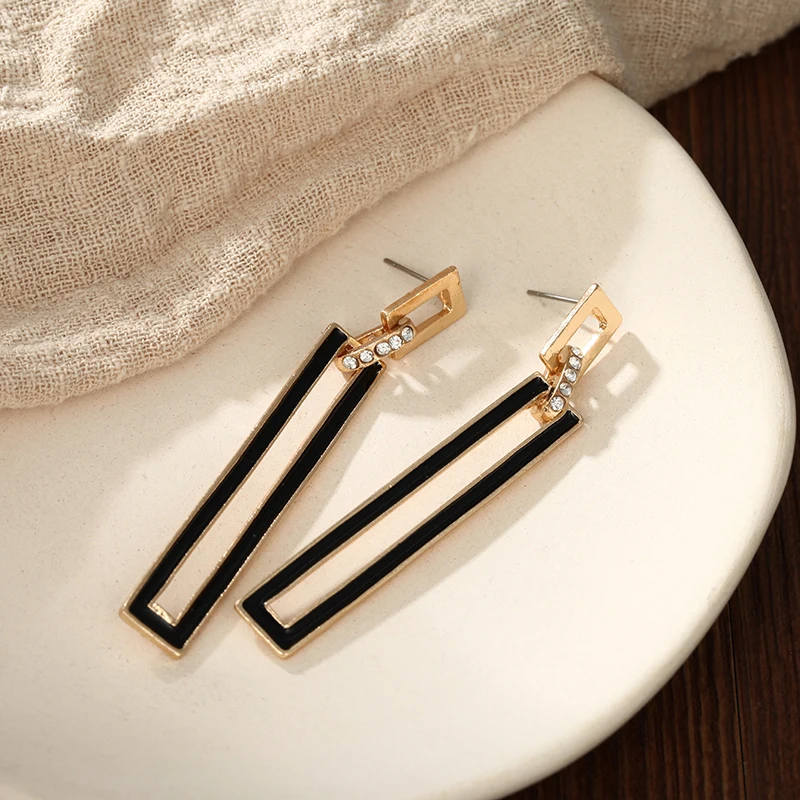 

Gold Color Earrings 2019 Charm Big Earrings Fashion Jewelry Statement Geometric Long Metal Earrings For Women Best Friend Gift