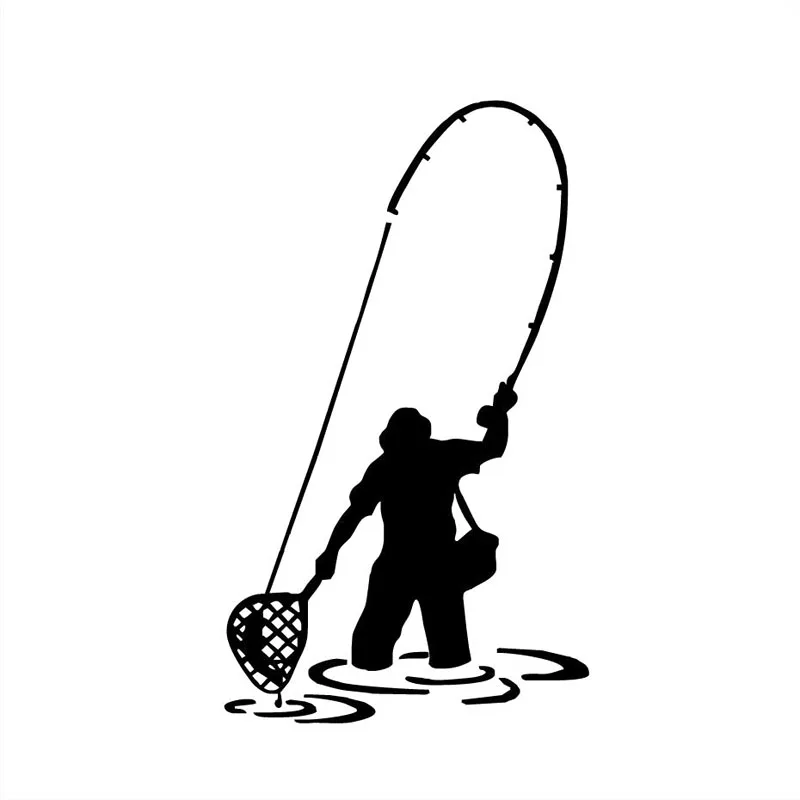 Fly Fishing Fisherman Funny wall Sticker Toilet Decal Creative