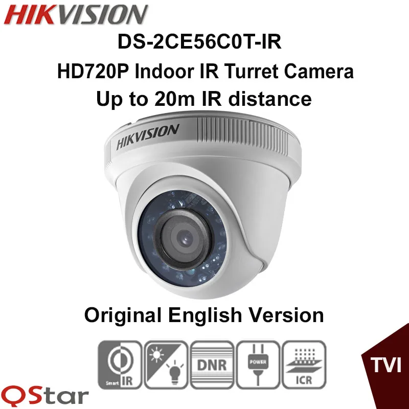 

Hikvision Original English Version DS-2CE56C0T-IR HD720P Indoor IR Turret Camera IP66 weatherproof 20m IR CCTV Camera