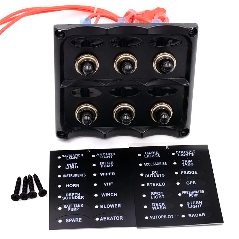 

WUPP Switch Panel CS-427A1 6 Gang Waterproof Car Auto Boat Marine LED Switch Panel Circuit Breakers dropship mar26