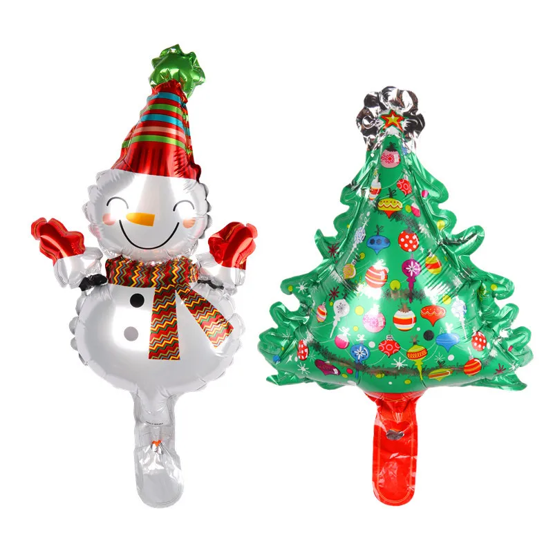 

New mini Christmas tree snowman aluminum balloon Christmas decoration balloon wholesale Party gift