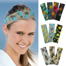 KANCOOCD Унисекс Хлопок печати тюрбан головы основы эластичные спортивные лента для волос при занятиях йогой для ванной косметический женские аксессуары для волос