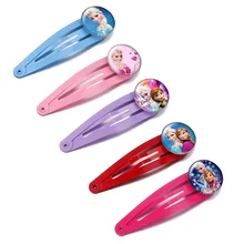 5 шт./компл. для девочек красочные Мультфильм Эльза и Анна принцесс стекло булавка с кабошоном шпилька головной убор детские ювелирные изделия BB зажимы подарок