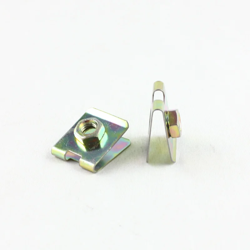 KELIMI Auto M6 Metal Zinc Yellow Plated U Type gasket Nut Clips Clasp Retainerin Auto Fastener
