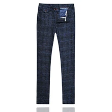 Для мужчин с полосатой Клетчатый костюм брюки тонкий дизайн штаны Размеры s и m en цвет желтый, синий; размеры 34–43 Серый Черный Мужские штаны Азии размеры s m L XL XXL XXXL 4XL 5XL