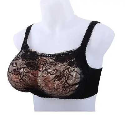 

1000g/pair Artificial Silicone Fake Breast Form Crossdress Silicone Breast Forms Transvestism Dressed As Woman B D Cup with Bra