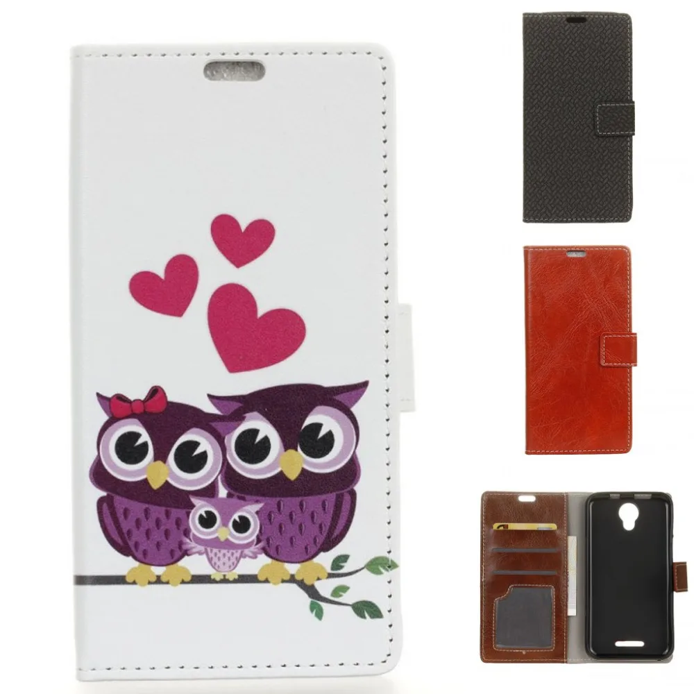 

Cartoon Crazy horse and Weave pattern wallet card with photo frame pu leather stand case cover for Wiko Harry Cover Fundas + pen