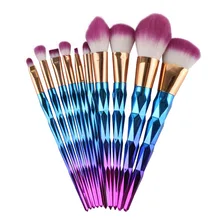 10PCS Colorful Highlight And Contour Brushes Make Up Tools Proffessional Makeup Brush Powder Blush Foundation Eyes