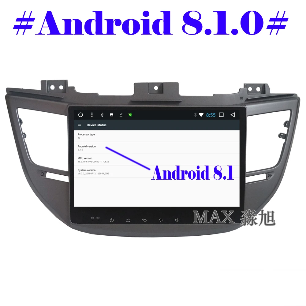Best MAX Deep Gray Frame Android 8.1.0 Car GPS Navigation System For Hyundai Tucson/IX35 2015-2017 Bluetooth call WiFi SWC free map 1