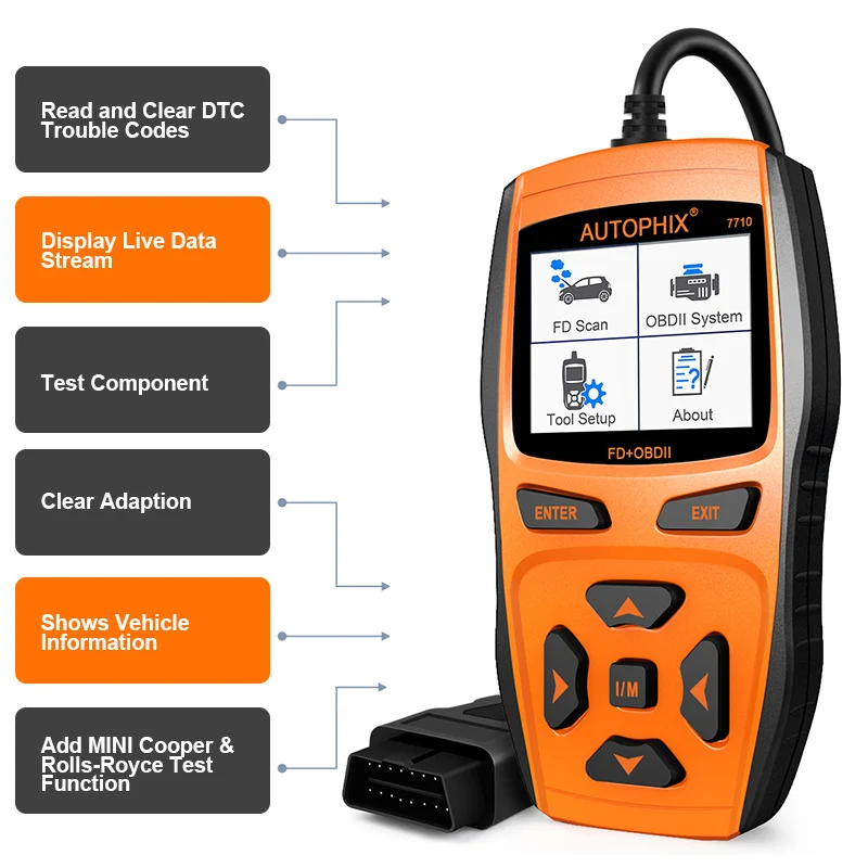 Автомобильный сканер Autophix 7710 OBD Авто OBD2 сканер Диагностический EPB DPF регенерация масляный светильник сброс SAS ABS BMS TPMS