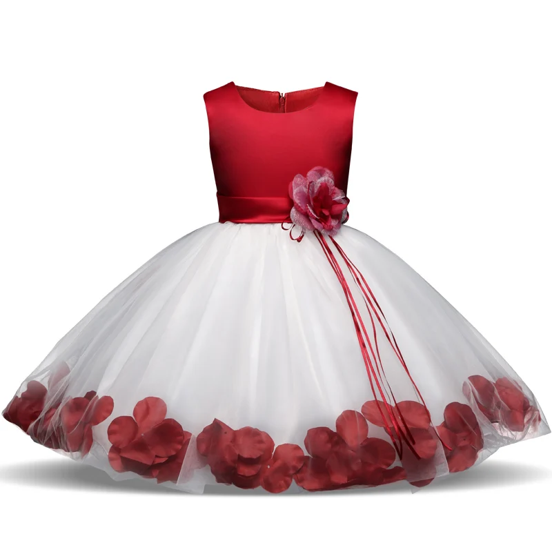 Платье-пачка с цветочными лепестками для детей 6 лет; одежда для детей; элегантные свадебные платья для девочек; детский праздничный костюм принцессы; торжественное платье; Vestidos - Цвет: BH