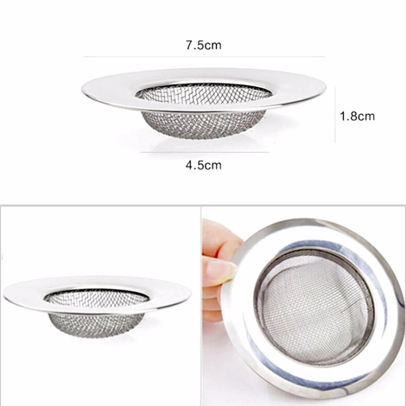Kitchen Bathroom Stainless Steel Sink Waste Strainer Basin Filter Basin