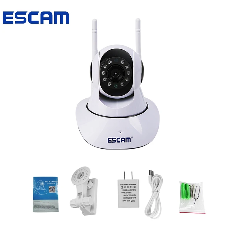

ESCAM G02 Dual Antenna 720P Pan/Tilt WiFi IP IR Camera Support ONVIF Max Up to 128GB Video Monitor Baby Surveillance Cameras