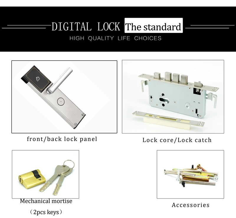 Hotel Electronic Smart Keyless RFID Card Door Lock Digital Access Control Key Card Hotel Lock Door