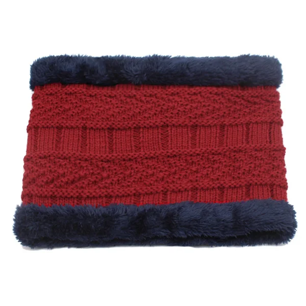 wine red scarf YOUBOME зимняя вязаные шапочки зимние, шапки для мужчин шарф вязаная шапка женская мужская Gorras теплая мягкая Балаклава для Шеи Шапка Шапочка - Цвет: wine red scarf