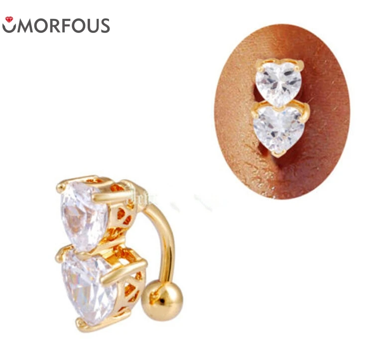 1PC High Quality Navel & Bell Button Rings love zircon umbilical ring with umbilical Bikini Rings Bar Rings For Women