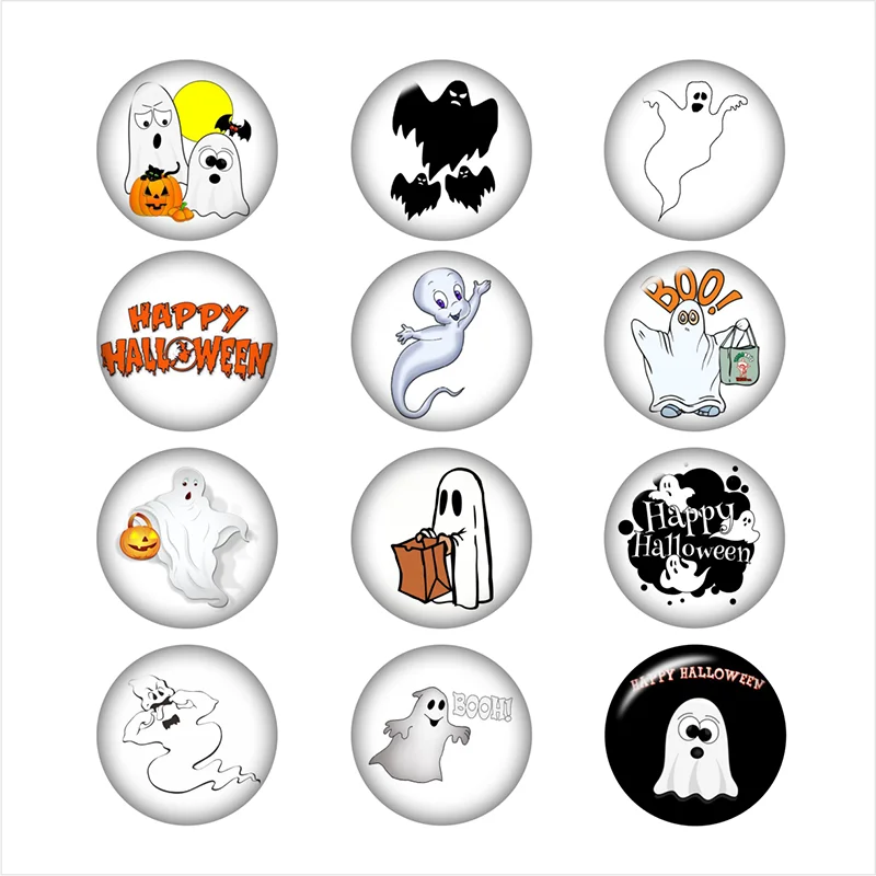 

Halloween ghost glass snap button jewelry photo print Phone Holder DA1007
