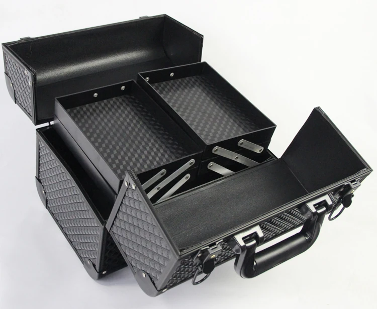  Good Quality Black Colour Makeup StorageMakeup Organizer Storage BoxPortable Large Jewelry Box Make