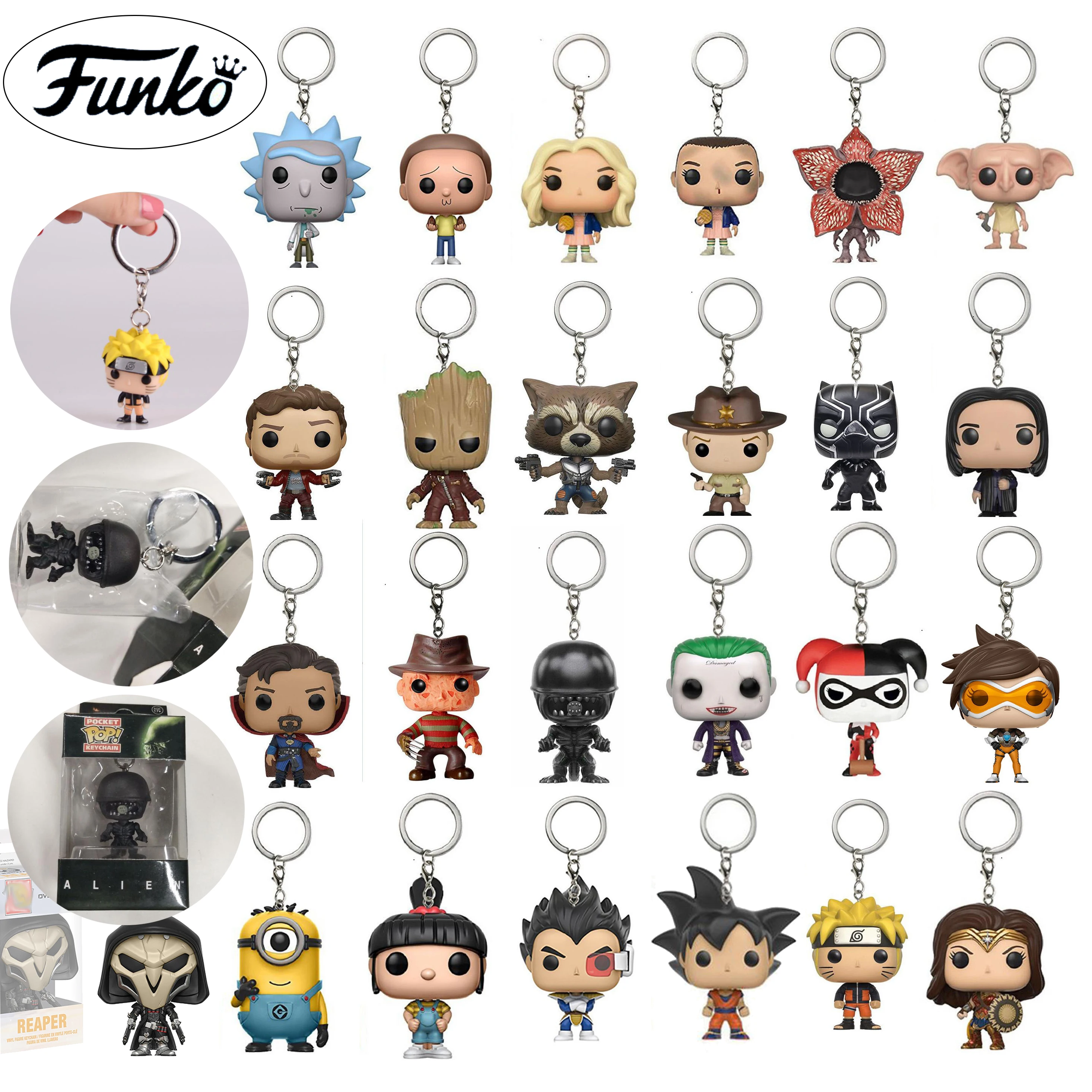 

Action Fun keychain Toys REAPER TRACER Princess ARIEL MARVEL Avengers Doctor Strange HARRI POTTER SNAPE Mini Model Keychain Toys