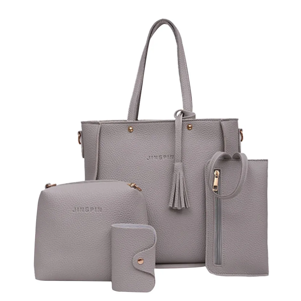 Women Four Set Handbag Shoulder Bags Four Pieces Tote Bag Crossbody Wallet Bags Women Four Set Handbag Shoulder Bags Four Pieces Tote Bag Crossbody Wallet Bags