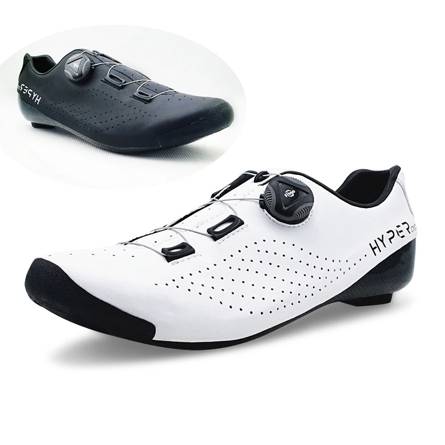 

City Cycling Shoes Heat Moldable 3K Carbon Fiber Road Bike Sneakers Buckle Or 1/2 Shoelaces Self-locking Thermoplastic Bicycle