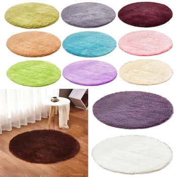 

1Pc Shaggy Area Rug Living Room Fluffy Round Rug Carpet For Kilim Faux Fur Carpet Kids Room Long Plush Rugs For Bedroom