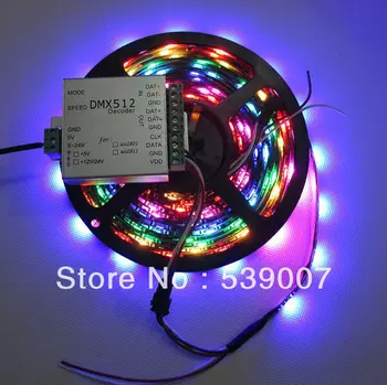 

5M Black PCB 30 Pixels/m WS2812B LED Pixel Strip IP65 DC5V WP & DMX Controller