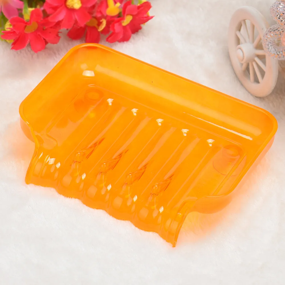 Ванная комната душа мыло коробочка, мыльница: отделение для хранения ювелирных изделий лоток держатель Чехол всасывания посуда пластиковая Ванная комната мыло держатель посуды из пластика - Цвет: Orange