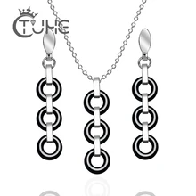 Новинка, здоровое керамическое ожерелье с подвеской в несколько кругов для женщин, черно-белое керамическое ожерелье с круговыми слоями, ювелирное изделие
