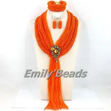 Новинка мода нигерийские Свадебные африканские Бусины комплект ювелирных изделий партии большой кристалл Бусины Brial комплект ювелирных изделий aej852