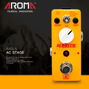 

AROMA AAS-5 Acoustic Guitar Simulator Guitar Effect Pedal 3 Modes Aluminum Alloy Body True Bypass