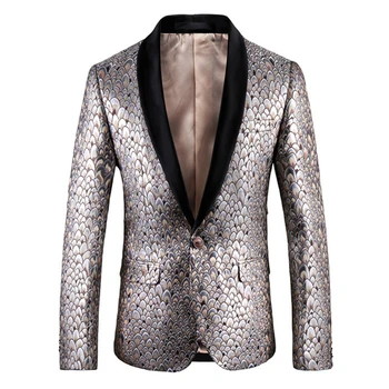 

2018 Men Prom Blazer Slim Fit M-5XL Fashion Blazer Male Mens Party Hip Hop Suit Jacket Mens Stage Wear Blazers Casual