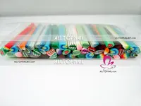 Feather cartoon fruit Festival- Mixed Style Polymer Clay Nail Art Cane A_Grade 100pcs Nail Art Canes 2