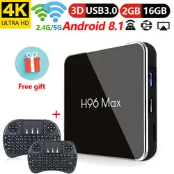 H96 Max X2 Android 8,1 ТВ коробка LPDDR4 Amlogic S905X2 4 ядра Двойной Wi-Fi BT4.0 USB3.0 h.265 4 k 2g + 16g Декодер каналов кабельного телевидения PK X96 T95Q