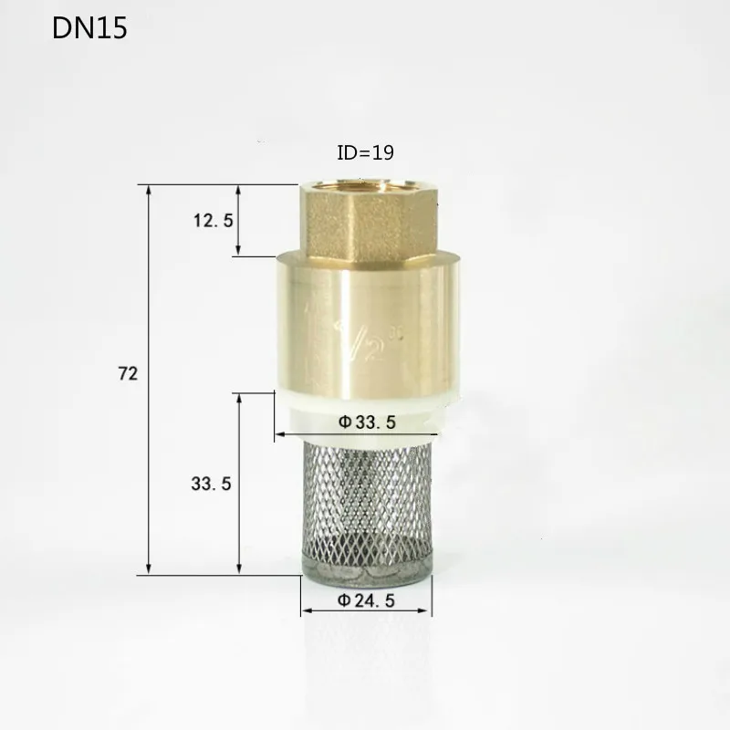 Латунный обратный клапан с сито из нержавеющей стали фильтр снизу DN15 DN20 DN25 1/" 3/4" " с внутренней резьбой для водяного насоса(водопроводная вода