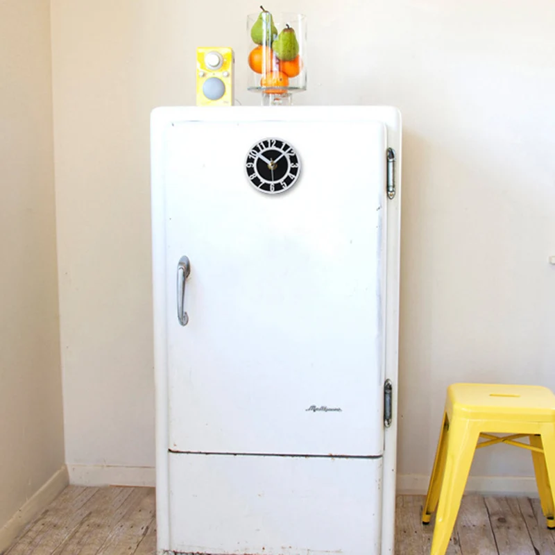 Cute Refrigerator Wall Clock Creative Fridge Magnet Fresh Magnetic Stickers Clocks Decor Horloge Modern Z003 | Дом и сад