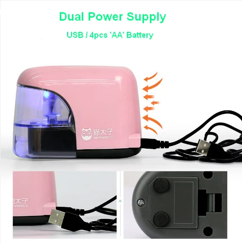 USB/аккумуляторная электрическая точилка для карандашей светодиодный светильник