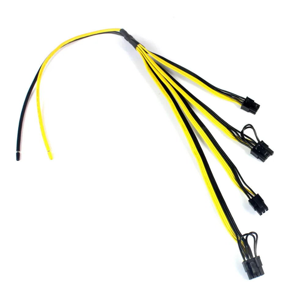 Power Supply Modified Cable Mine Machine Wire Graphics 6P Power Supply Cable12AVG+18AWG for DELL2950 1470 1950 PE Series F21518